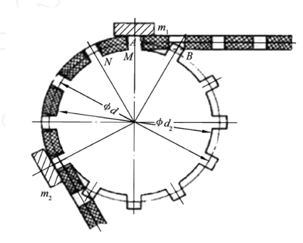 Transmission betwee rapier tape and rapier sprocket wheel Transmission betwee rapier tape and rapier sprocket wheel